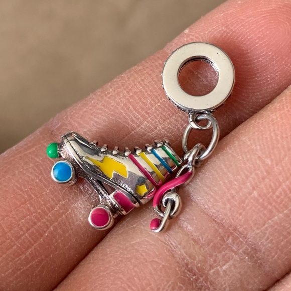 NWOT Retro Roller Skate Glow in the Dark Pendant Dangle Charm Sterling Silver - Picture 5 of 15